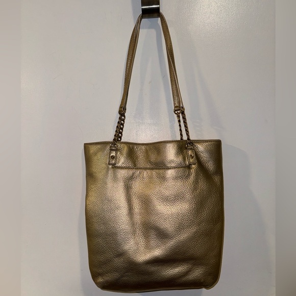 Michael Kors Gold Leather Shoulder Handbag Purse - Picture 8 of 9